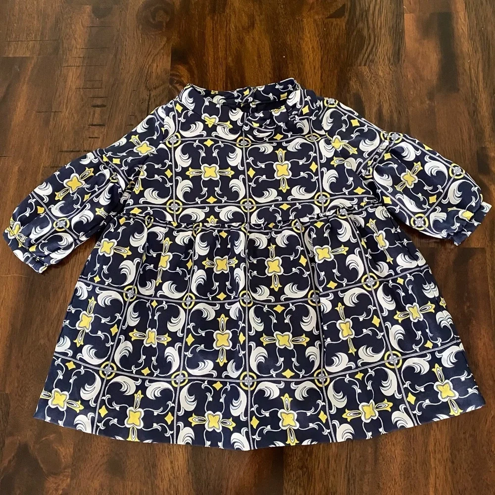 Janie and Jack Medallion Scarf Print Dress